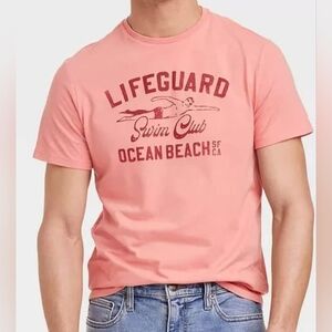 Goodfellow & Co Standard Fit Graphic T-Shirt Coral Red Size Small NWT BA-2778